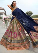 Banarasi Silk Multi Colour Bridal Wear Embroidery Work Lehenga Choli